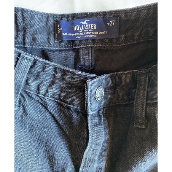 Hollister Shorts Women's 5 27w Black Stretch Distress Cutoff Denim‎ High Rise - Picture 5 of 11